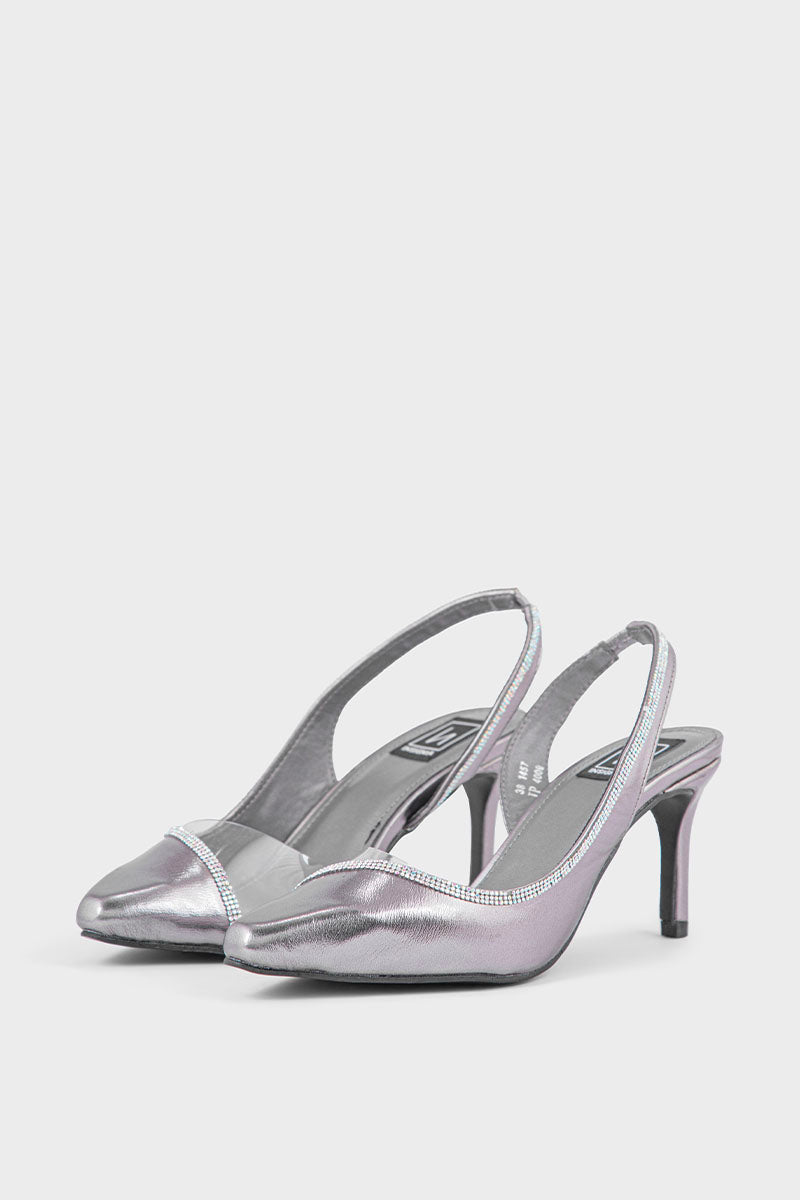 Party Wear Sling Back IP4009-Pewter