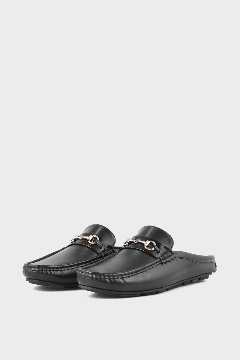 Men Casual Back Open Moccs MC6500-Black