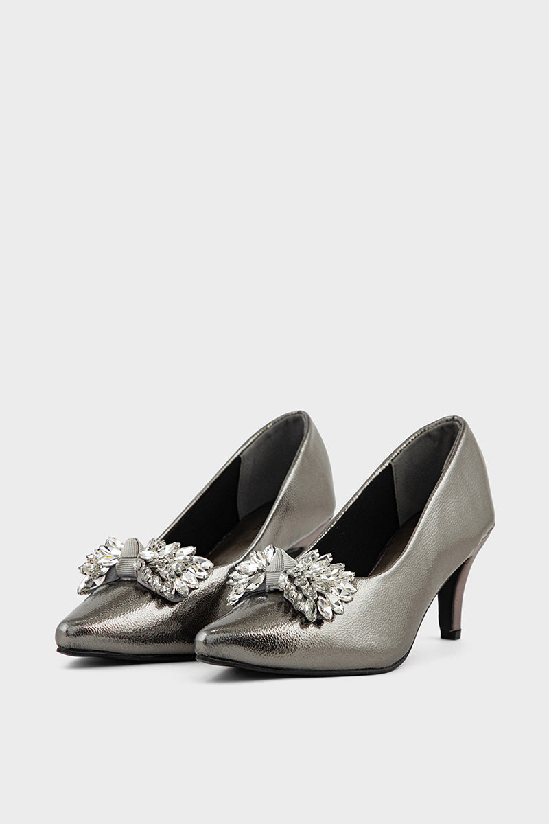 Party Wear Court Shoes IP5025-Pewter