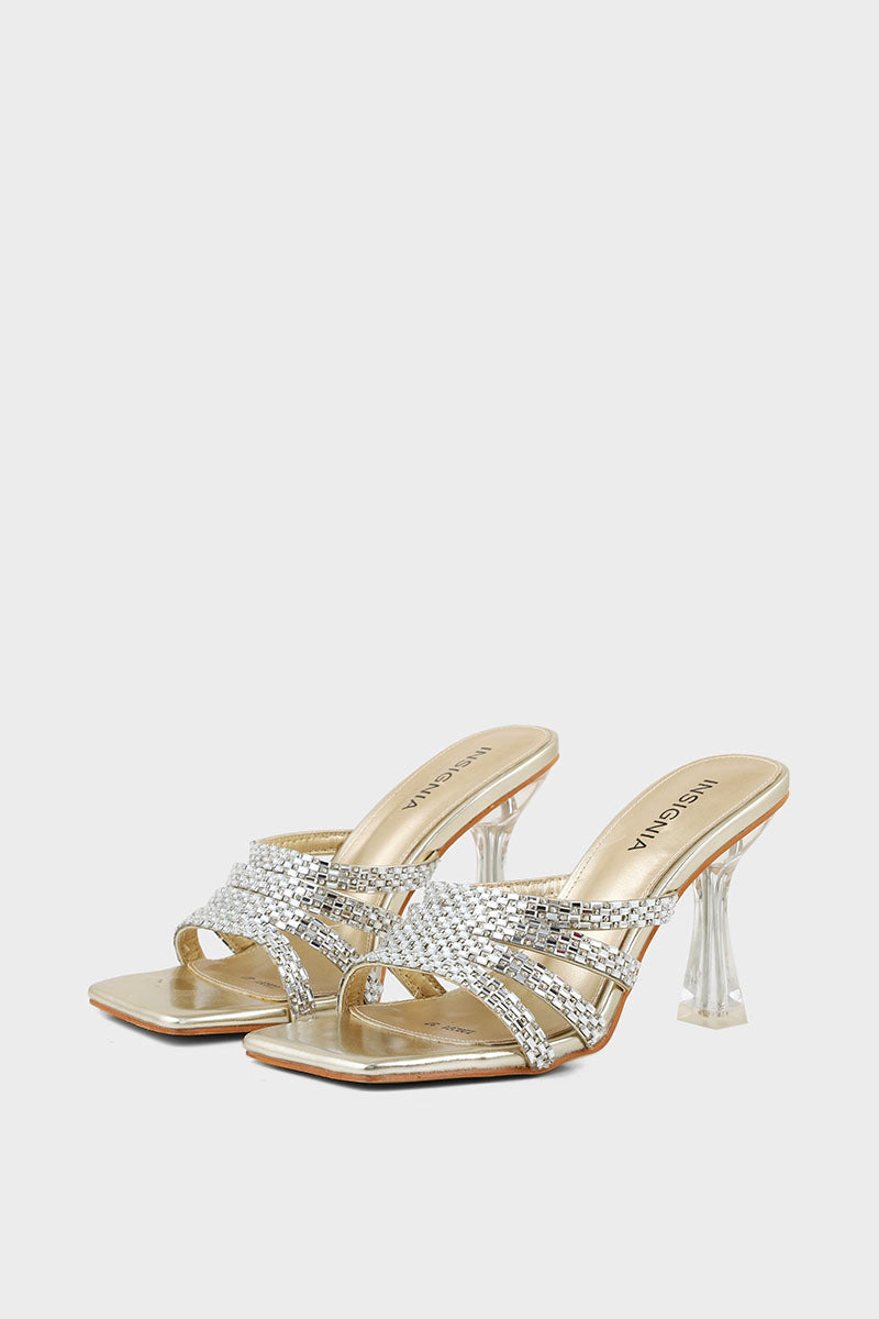 Party Wear Slip On I29291-Golden