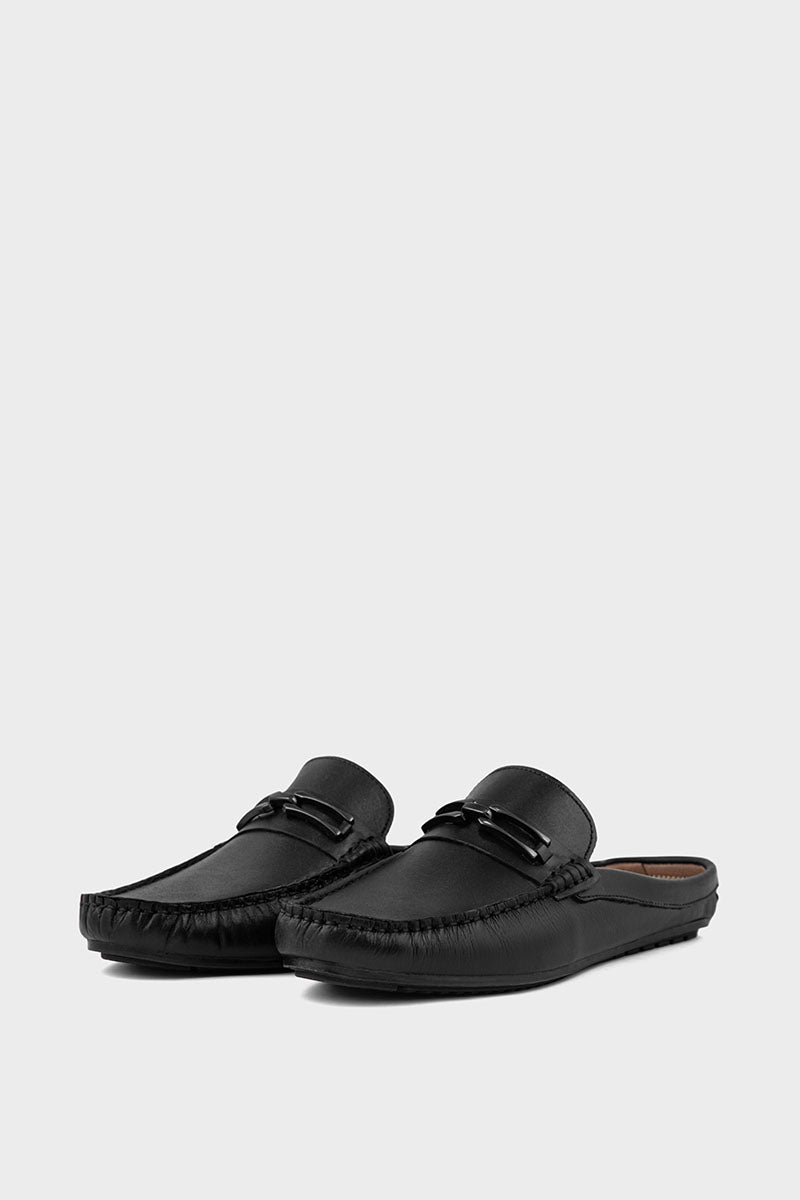 Men Casual Back Open Moccs MC6504-Black