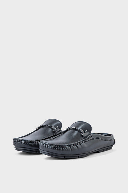 Men Casual Back Open Moccs MC6501-Black