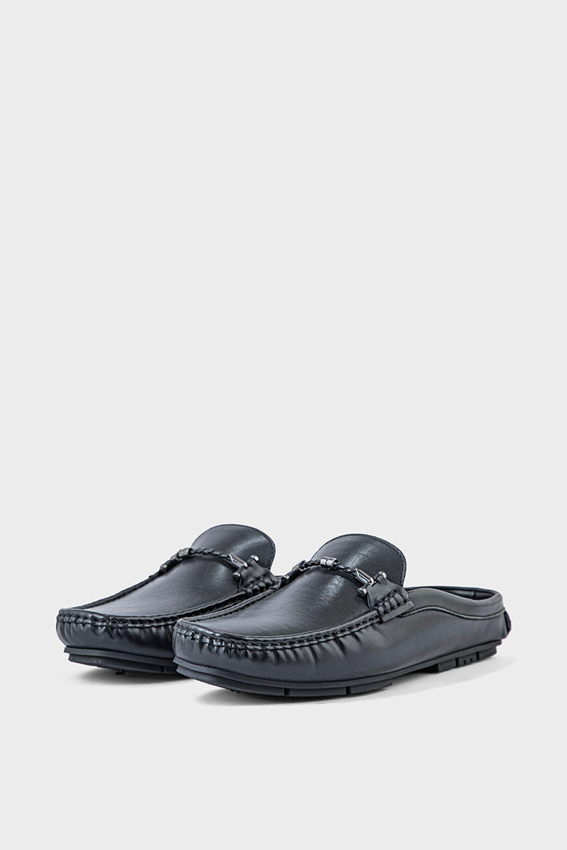 Men Casual Back Open Moccs MC6501-Black