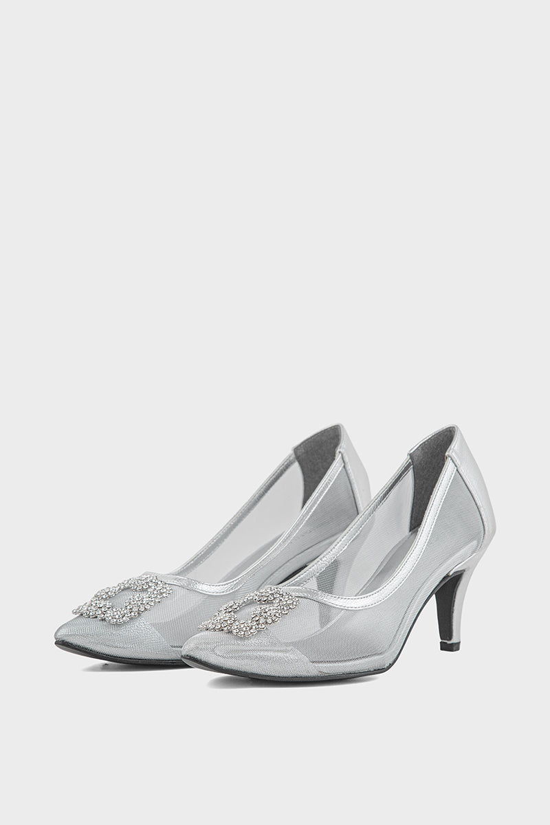 Party Wear Court Shoes IP5024-Silver