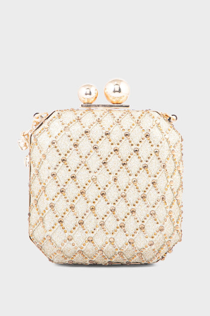 Party Wear Clutch BK4045-Golden