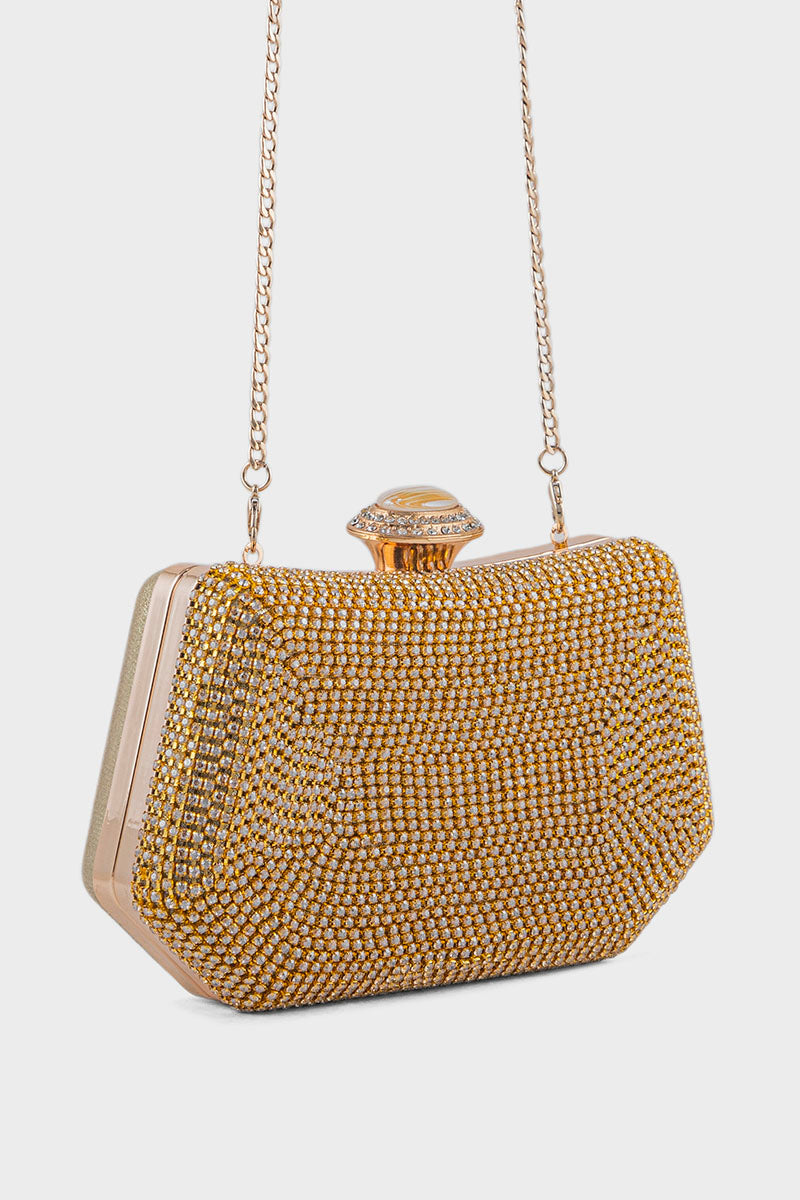 Party Wear Clutch BK4111-Golden