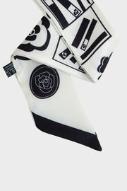 Premium Silk Bag Scarf BF0004-White