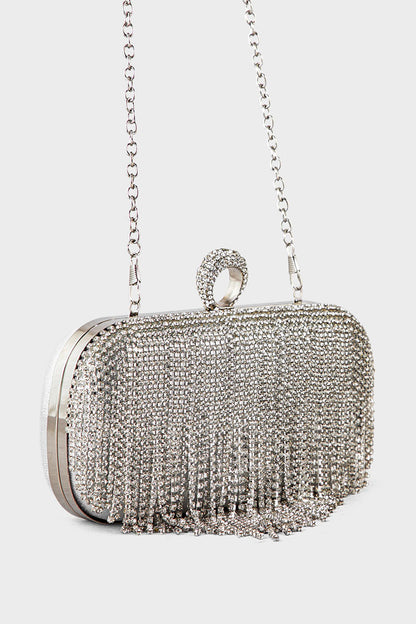 Party Wear Clutch BK4097-Silver