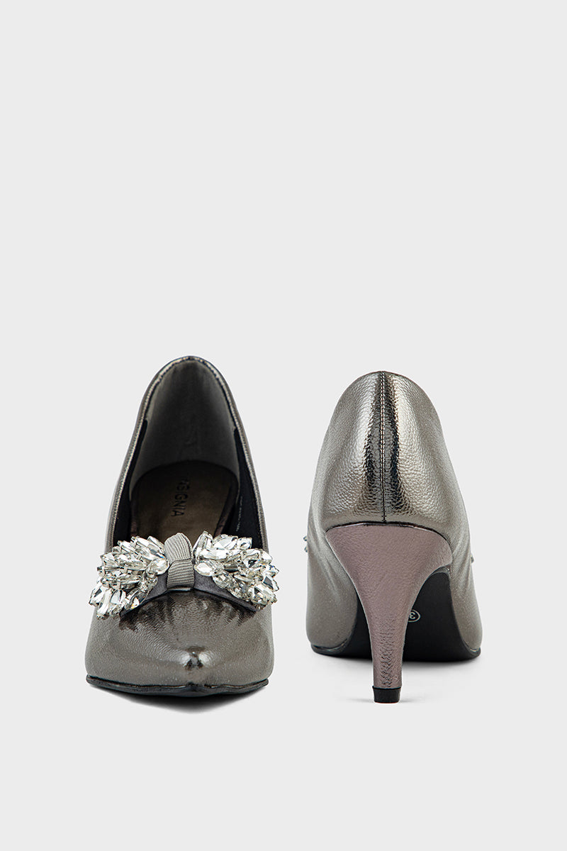 Party Wear Court Shoes IP5025-Pewter
