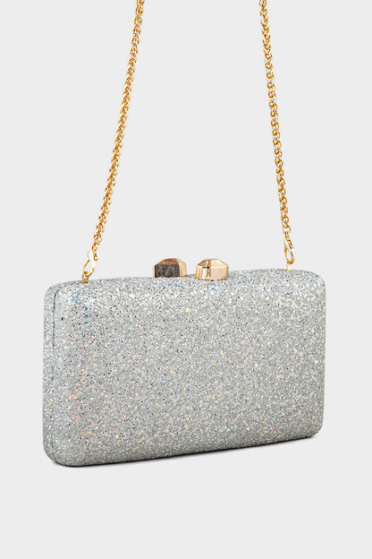 Party Wear Clutch BK4078-Silver