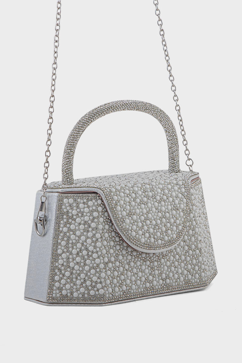 Party Wear Clutch BK4121-White