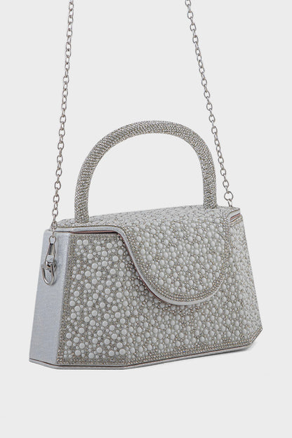 Party Wear Clutch BK4121-White