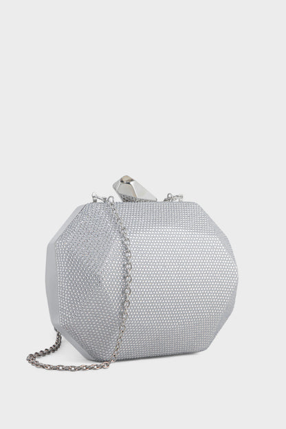 Party Wear Clutch BK4129-Silver