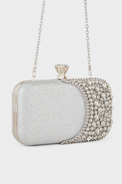 Party Wear Clutch BK4088-Silver