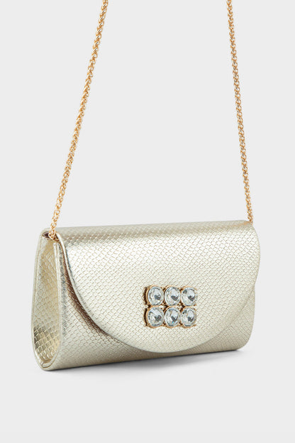 Party Wear Clutch BK4075-Dull Gold