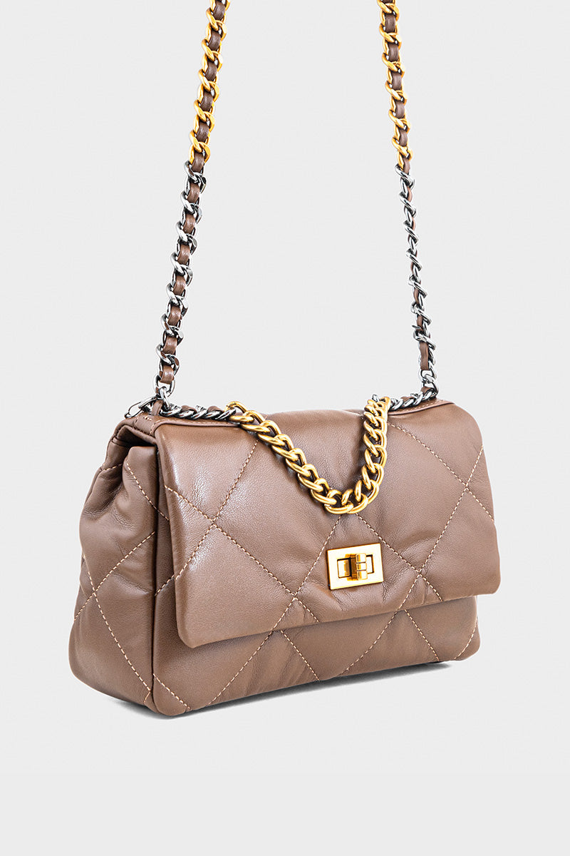 Flap Shoulder Bags BS2096-Brown