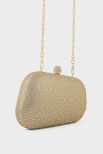 Party Wear Clutch BK4107-Golden