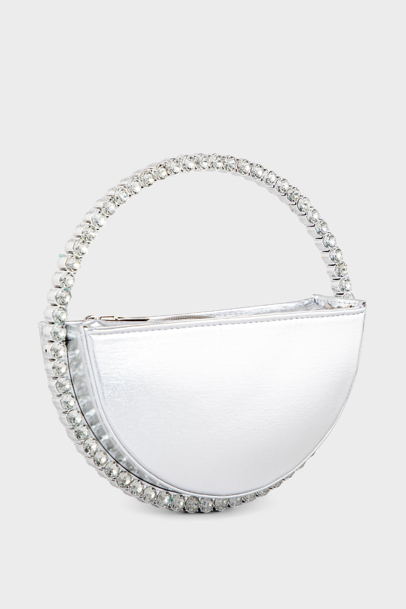 Party Wear Clutch BH0118-Silver