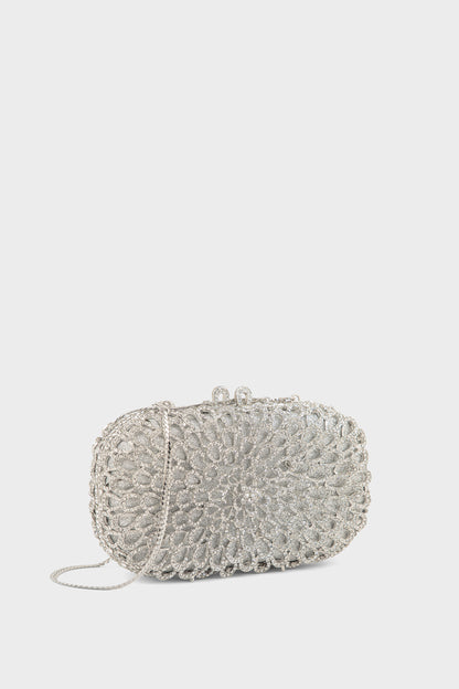 Party Wear Clutch BK4139-Silver