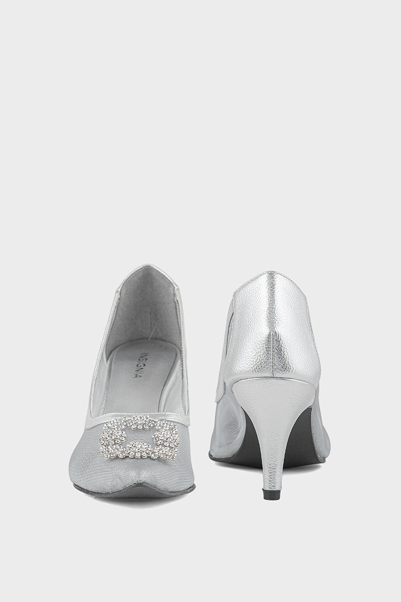 Party Wear Court Shoes IP5024-Silver
