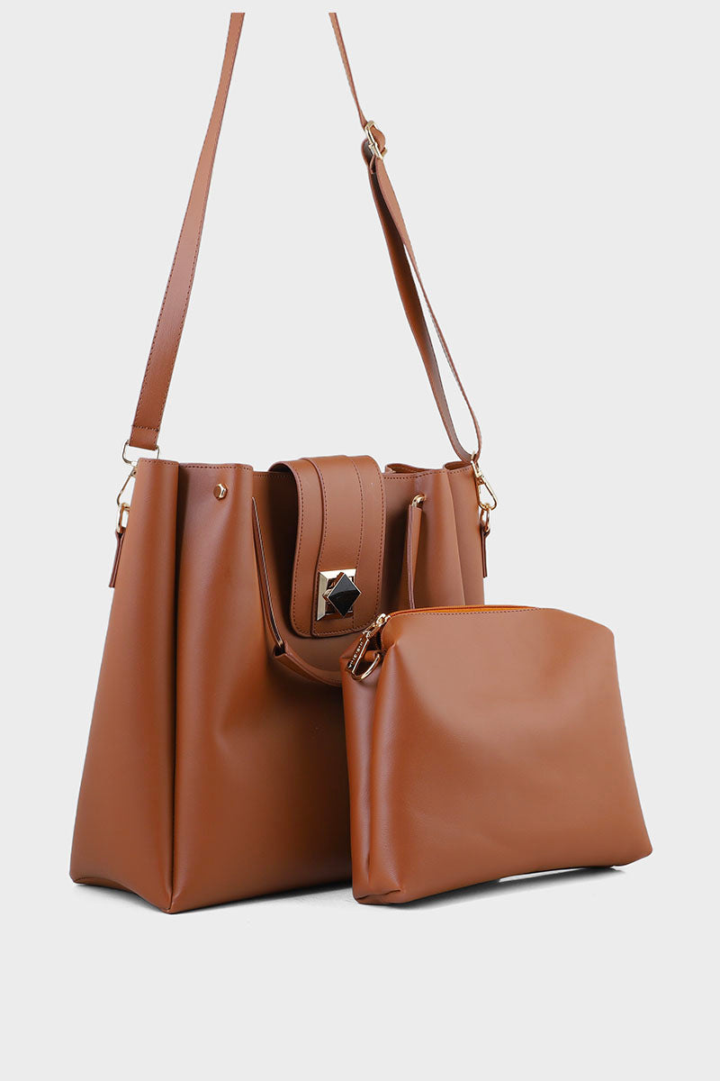Formal Tote Hand Bags B10543-Tan
