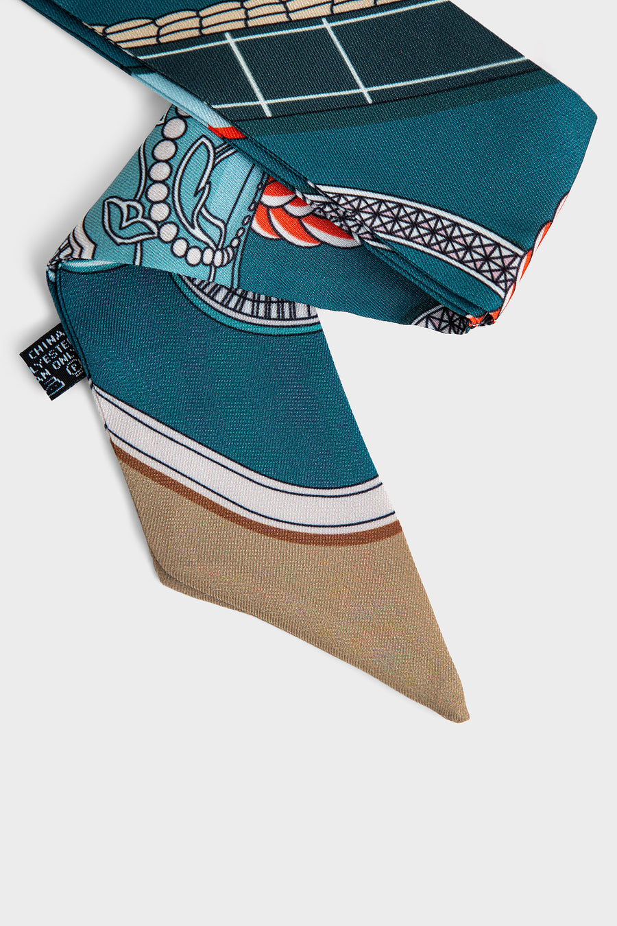 Premium Silk Bag Scarf BF0002-Teal Blue