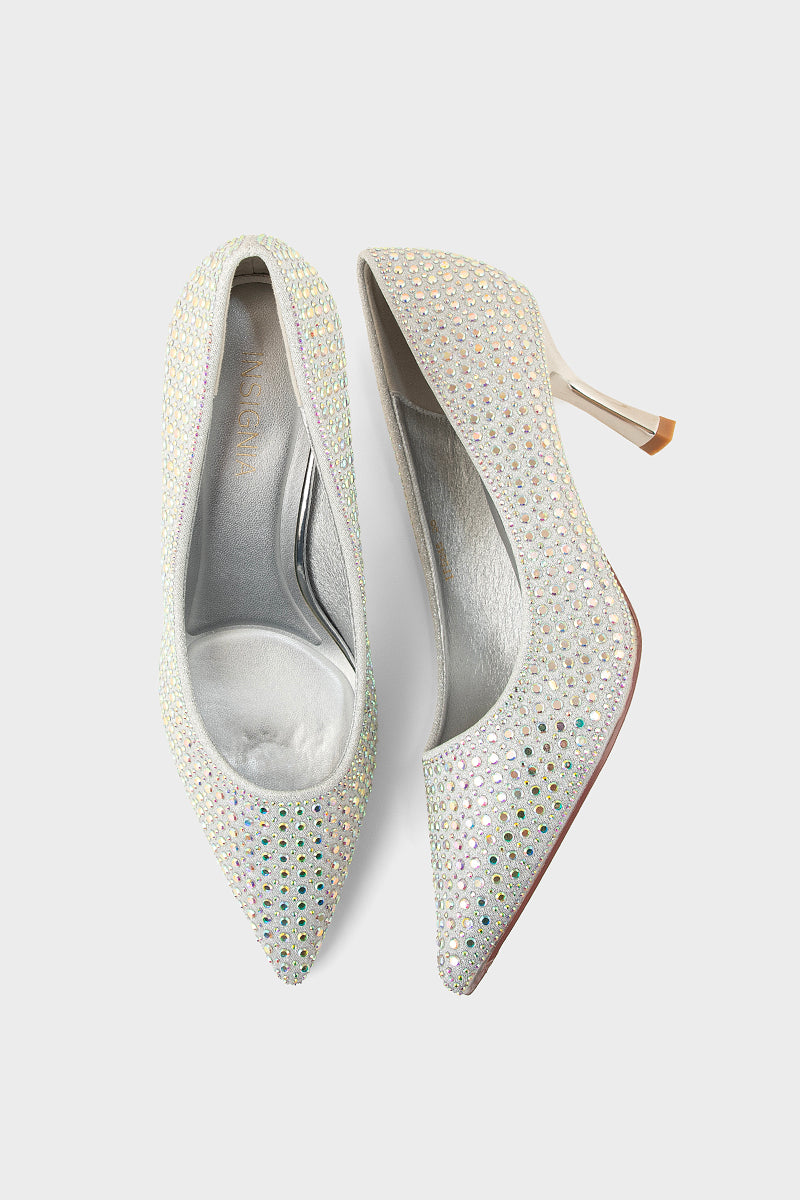 Party Wear Court Shoes IP5045-Silver