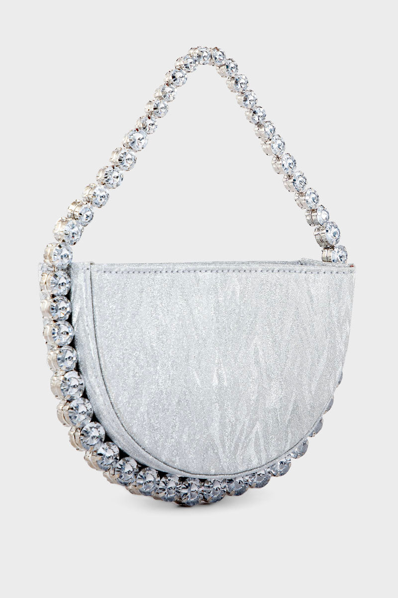 Party Wear Clutch BH0117-Silver
