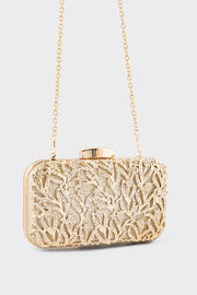 Party Wear Clutch BK4089-Golden