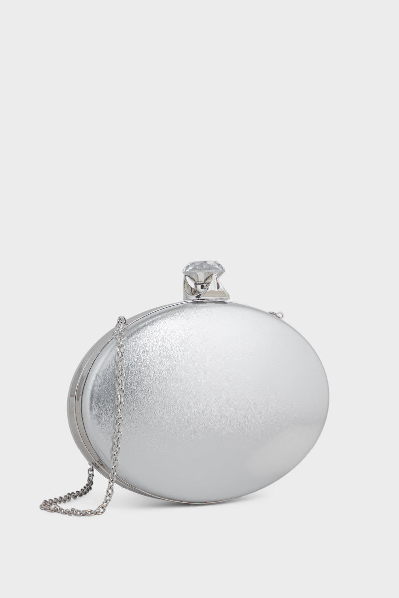 Party Wear Clutch BK4105-Silver