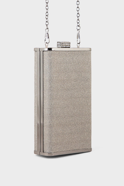 Party Wear Clutch BK4069-Gun Metallic