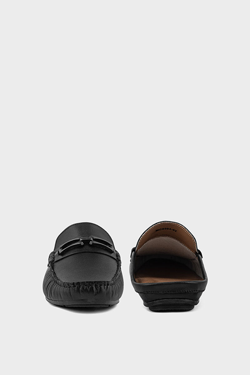 Men Casual Back Open Moccs MC6504-Black