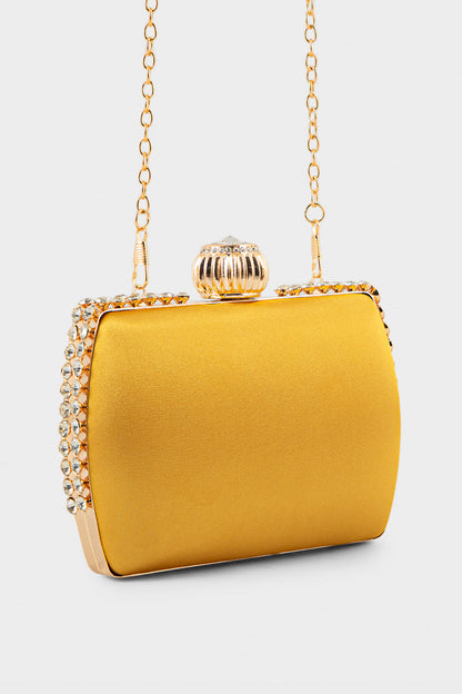 Party Wear Clutch BK4083-Mustard