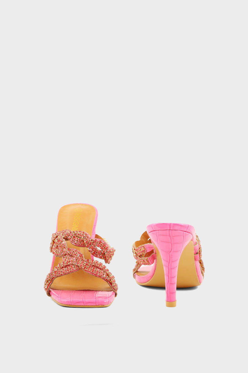 Party Wear Slip On I29204-Peach