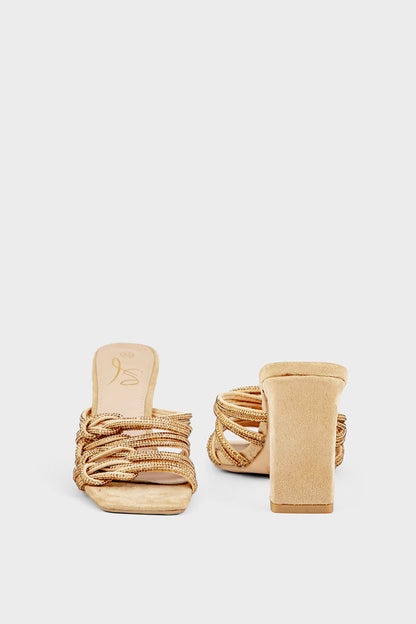 Party Wear Slip On I29165-Golden