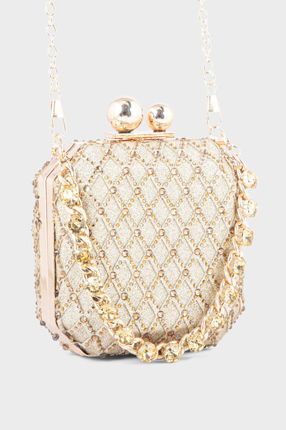 Party Wear Clutch BK4045-Golden