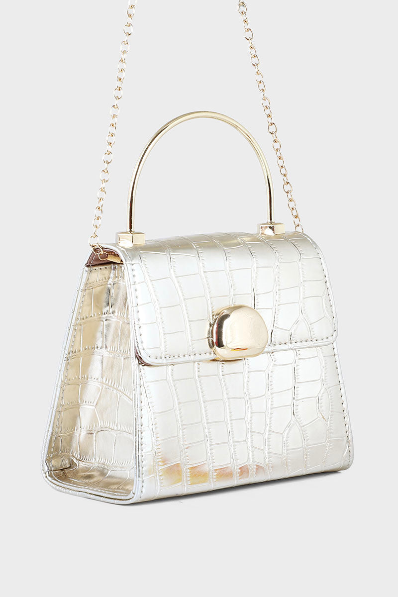 Top Handle Hand Bags B21593-Golden