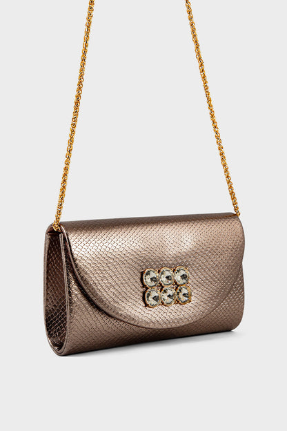 Party Wear Clutch BK4075-Gun Metallic
