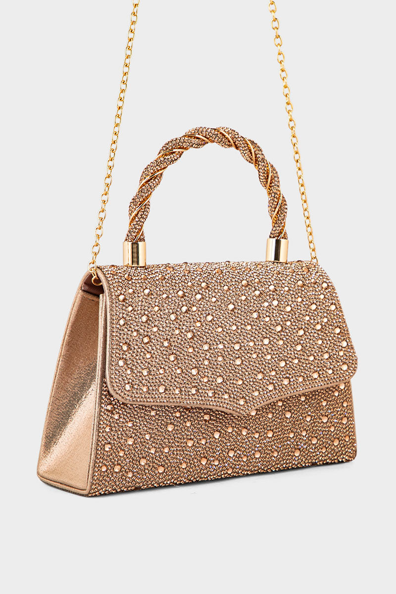 Party Wear Clutch BH0123-Rose Gold