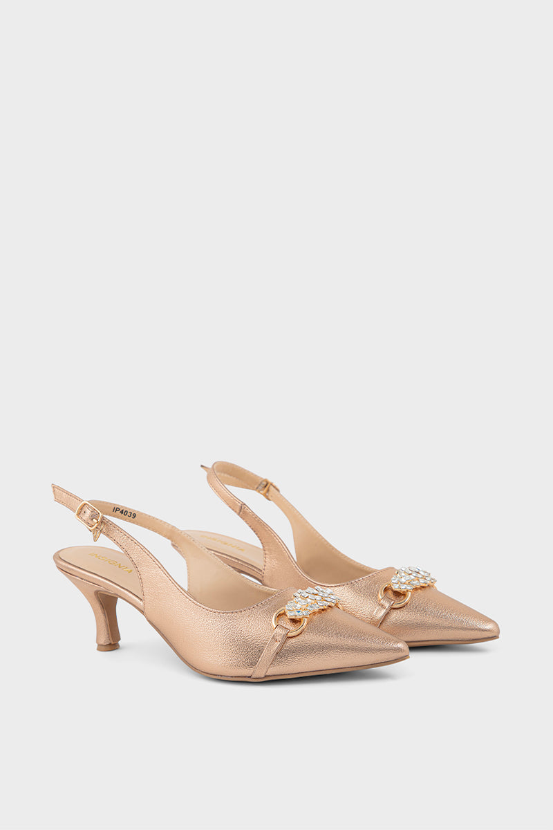 Party Wear Sling Back IP4039-Rose Gold