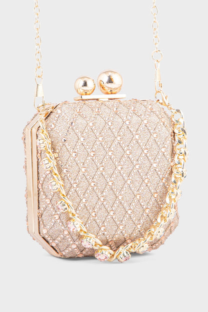 Party Wear Clutch BK4045-Peach