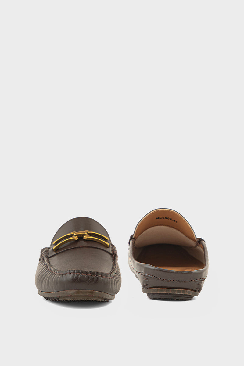 Men Casual Back Open Moccs MC6504-Brown