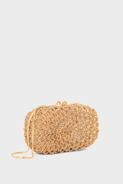 Party Wear Clutch BK4139-Golden