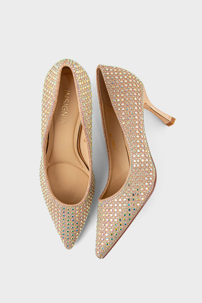 Party Wear Court Shoes IP5045-Champagne