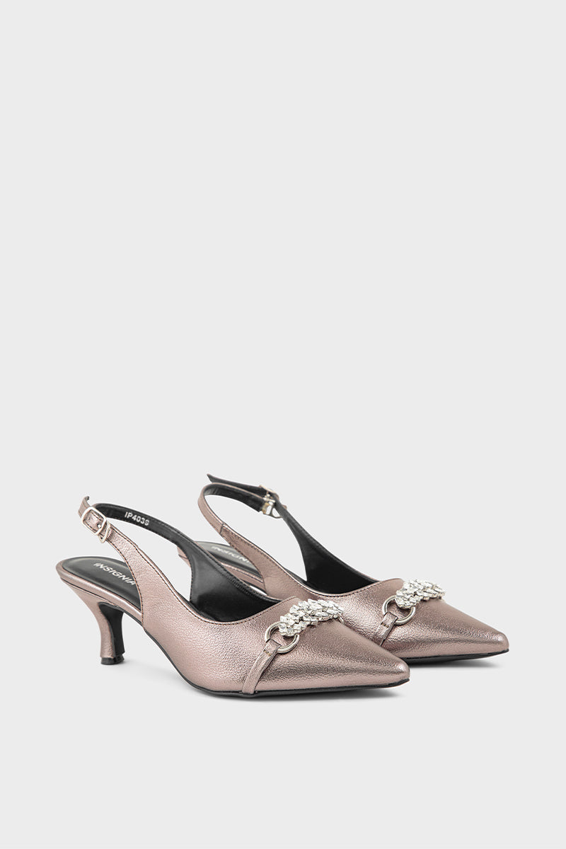 Party Wear Sling Back IP4039-Pewter
