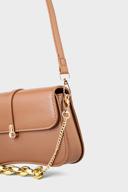 Flap Shoulder Bags BS2074-Tan
