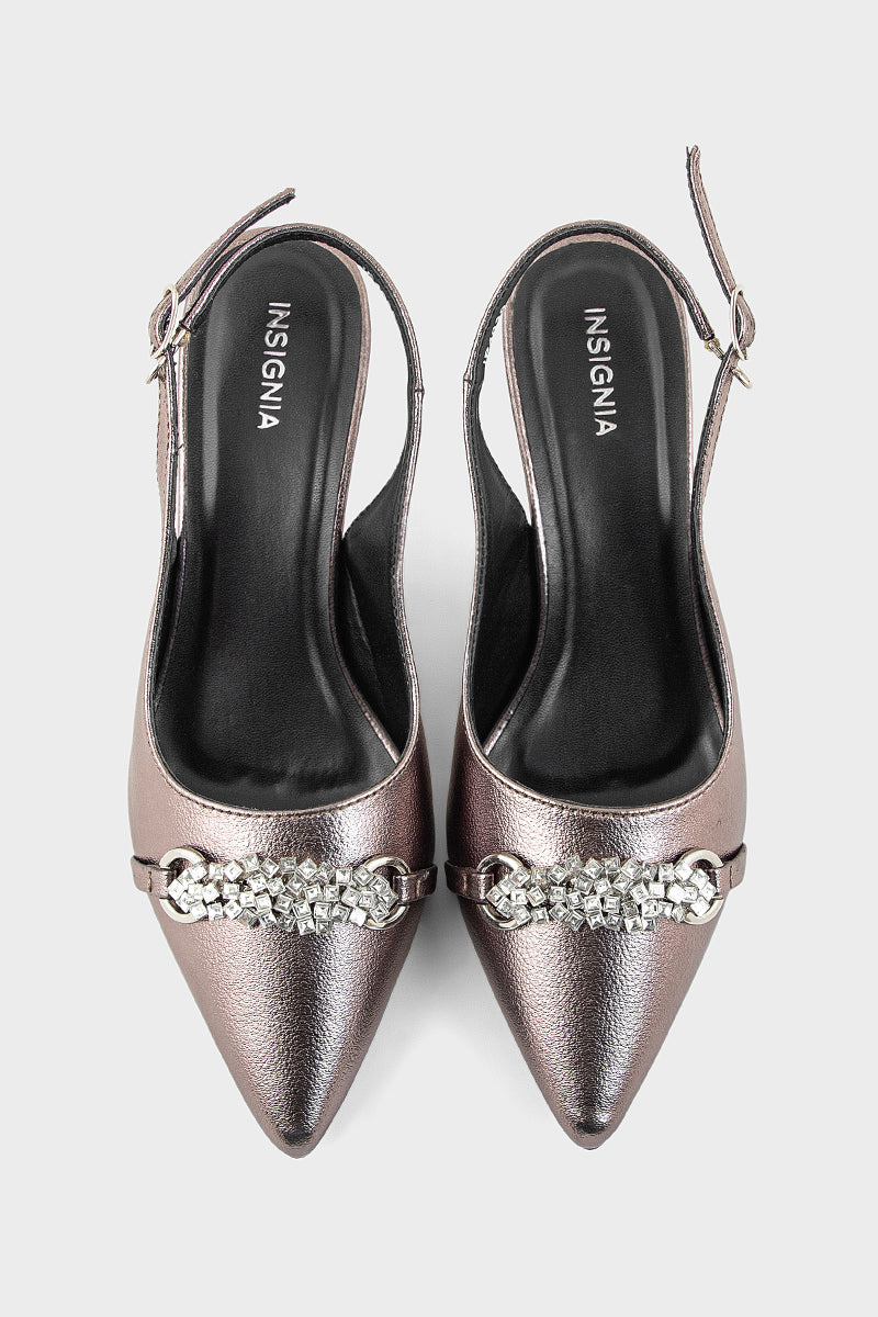 Party Wear Sling Back IP4039-Pewter