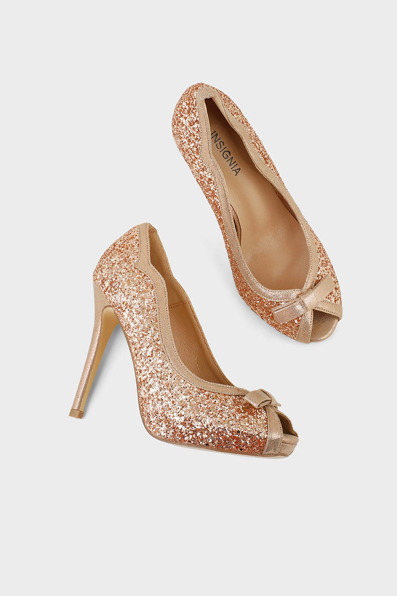 Party Wear Peep Toes I44503-Champagne
