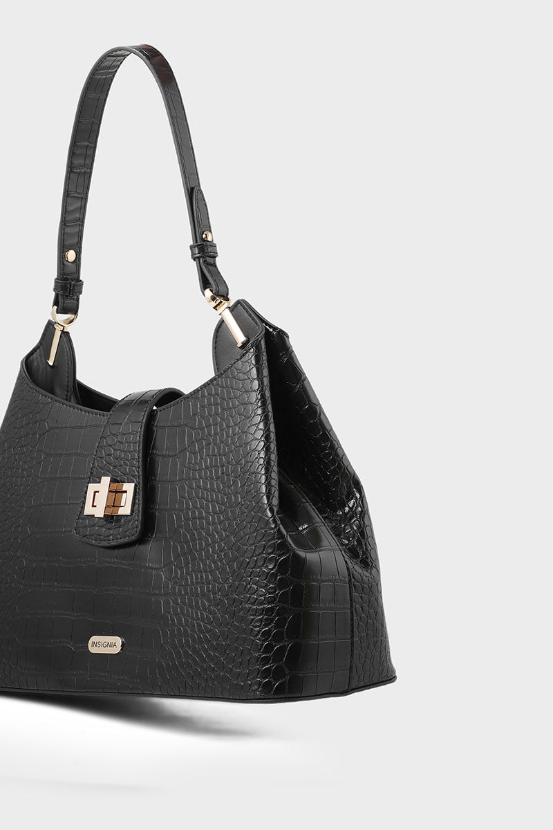 Baguette Shoulder Bags B10523-Black