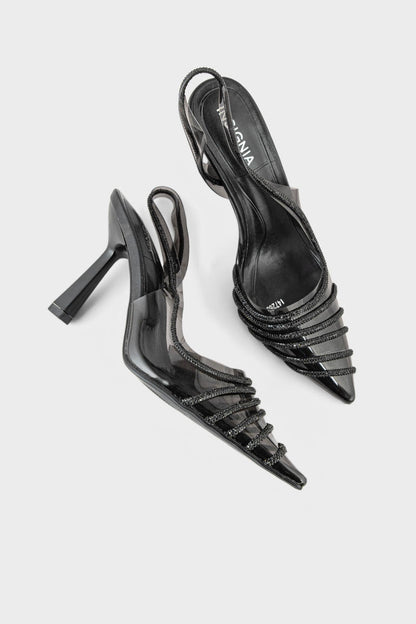 Party Wear Sling Back I47280-BLACK